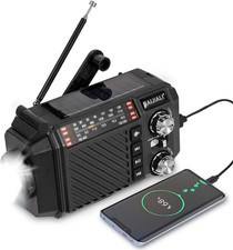 Hand Crank Emergency Weather Radio with 2600Mah/9620Mwh Power Bank, NOAA AM FM S