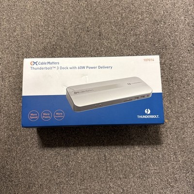 NEW SEALED Cable Matters Thunderbolt 3 Dock w/60W Power Model: 107014