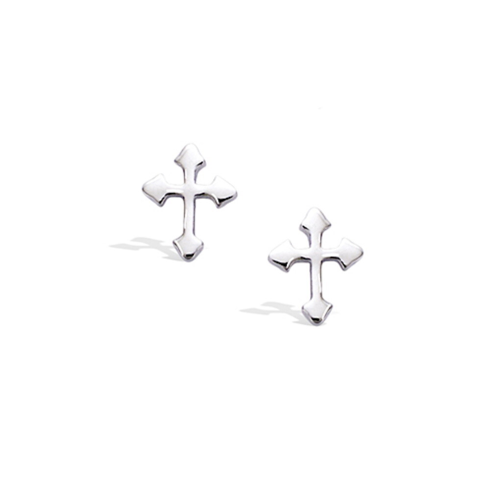 Boucles d'oreilles CROIX argent massif 925 rhodié, le cadeau parfait pour célébrer un moment