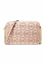 Bolso Bandolera Michael Kors Jet Set Grande Este Oeste Rosa Suave Monograma Nuevo con Etiquetas
