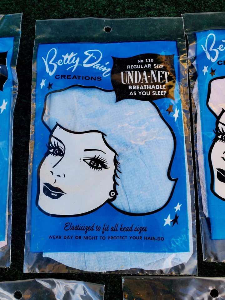 Lote de 5 fundas para cabello Betty Dain Unda-Net #110 tamaño regular transpirables nuevas de colección EE. UU. 1950 Foto 3 de 4