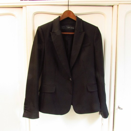 Zara giacca nera da tailleur completo M 28 misto cotone autunnale invernale  | eBay