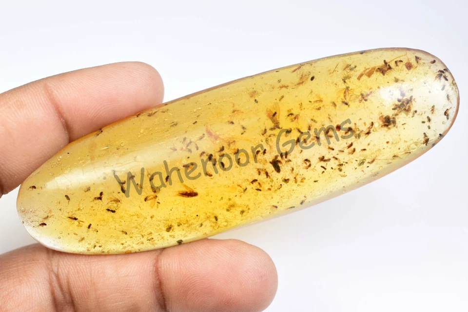 100.30 Ct 100% Natural Yellow Amber Insect Inclusion Certified Loose Gemstone - Image 4 of 4