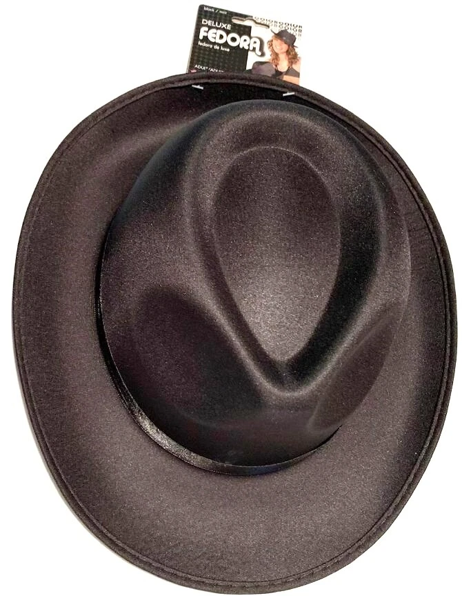 DELUXE черный FEDORA шляпа гангстер Майкл Джексон костюм крышка взрослых хип-хоп танец - Изображение 3 из 4