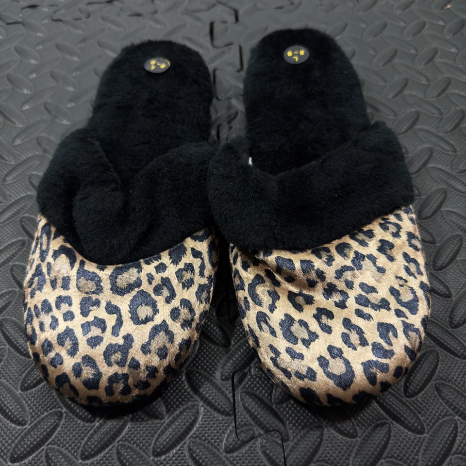 Zapatillas para mujer Mule L (8-9) con estampado de leopardo sin cordones de piel sintética punta redonda cómodas Foto 3 de 4