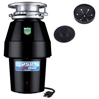 Waste Maid 1/2 HP Continuous Feed Garbage Disposal with Cord, Anti-Jam and Quiet