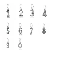 1nNew Authentic Pandora Numbers Pendant W Tag & Suede Pouch