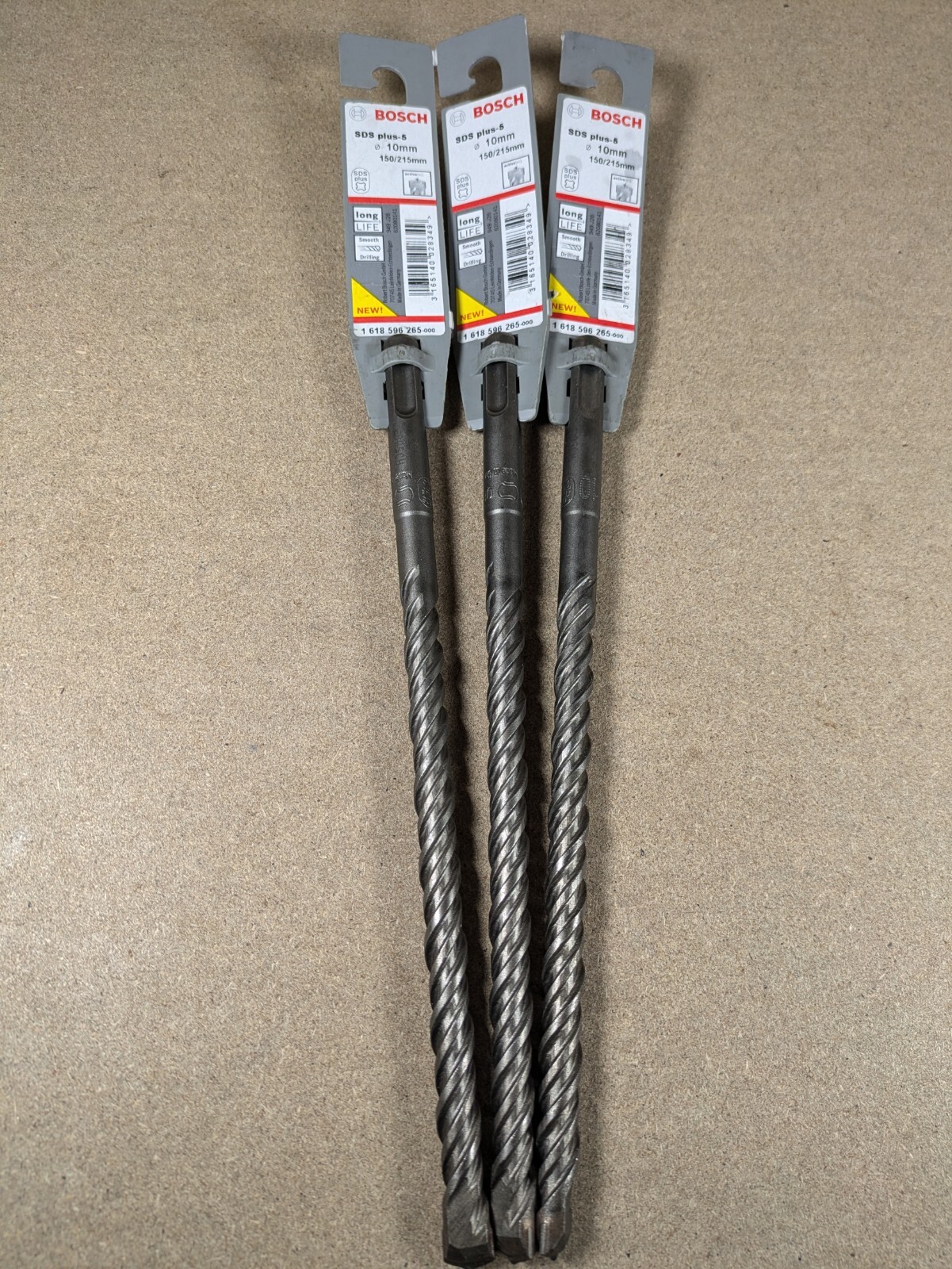 3 x Bosch SDS Plus-5 Drill Bit 10mm x 215mm Masonry Concrete Brick 1618596265