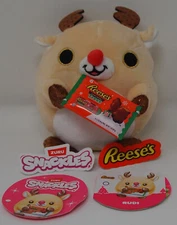 BRAND NEW Zuru SNACKLES Christmas Rudi Reindeer 5" Stuffed Plush Reese's