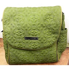 PETUNIA PICKLE BOTTOM Embossed Green Boxy Backpack Diaper Bag Quilted Regents Pa