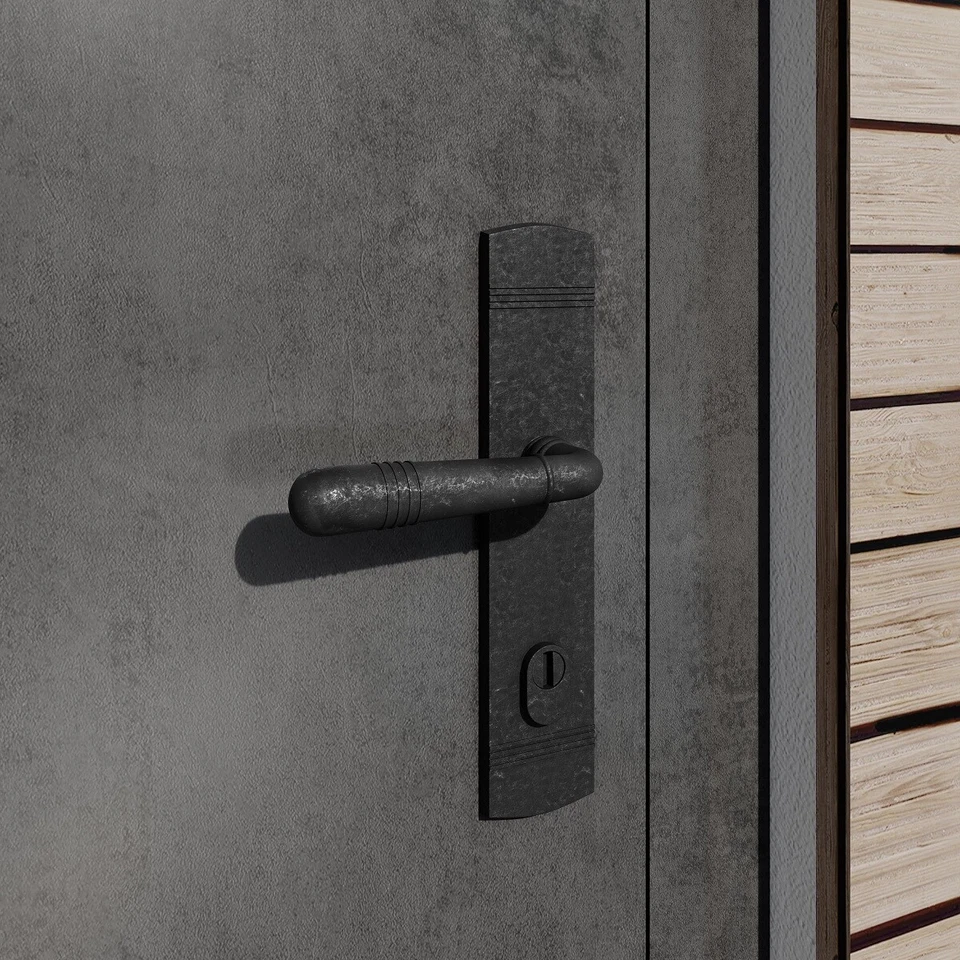 Sicherheits- Schutzbeschlag Antik Grau Langschildgarnitur PZ - Kernziehschutz - Bild 4 von 4