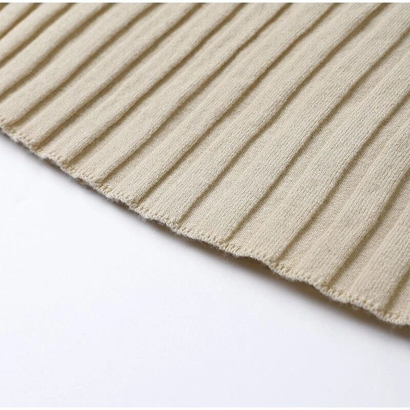 OFF WHITE Abito donna casual scollo a V lavorato a maglia autunno elegante manica lunga bodycon dress