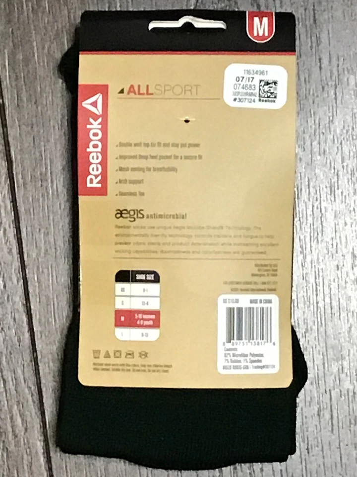 Calcetines Reebok All Sport Talla M 5-10 Mujer 4-8 Juvenil Verde Absorbente de Humedad NUEVO Foto 2 de 4