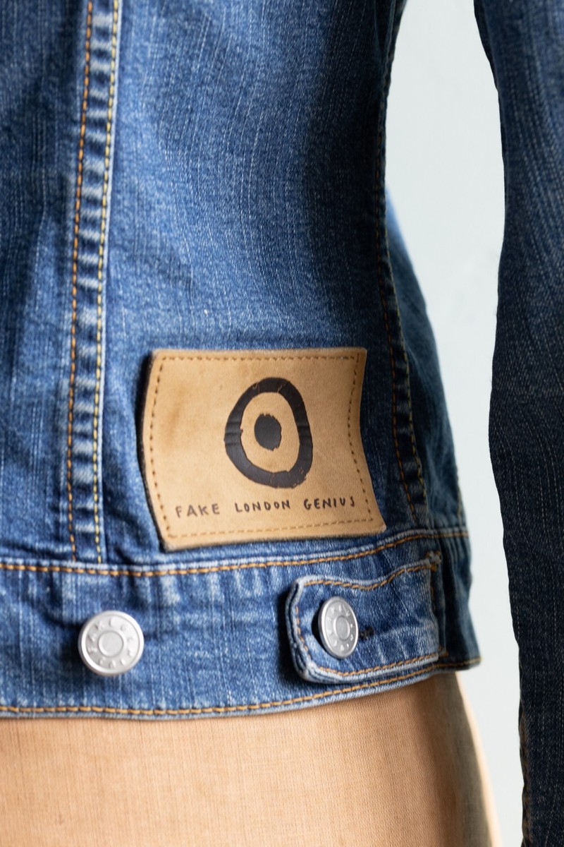 Rare 'Fake London Genius' Denim Jacket with Cashmere Dog Detail