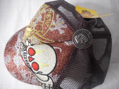 Don Ed Hardy Embroider Skull Brown Trucker Snapback Hat Death Of Love New York - Imagen 7 de 10