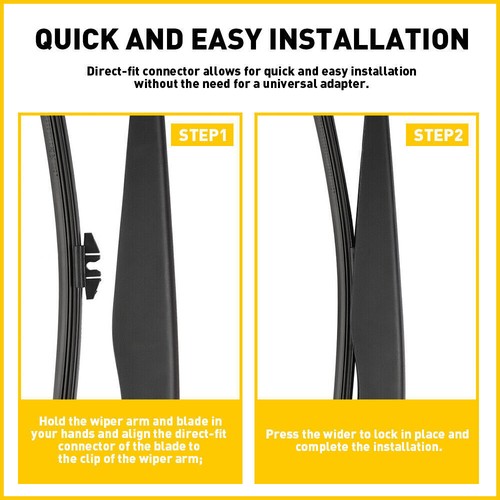 19"+22" New 2PACK Front Wiper Blades OEM Replacement For 2012-2018 Ford Focus - Picture 7 of 15