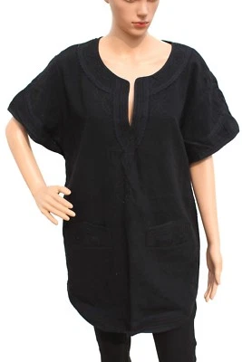 Isabel Marant Femme Décontracté Noir Brodé Lacé Haut Tunique Long Taille M 38 - Photo 1/4