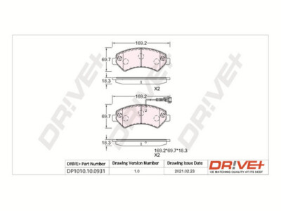 DR!VE+ DP1010.10.0931 BREMSBELAGSATZ, SCHEIBENBREMSE VORDERACHSE FÜR CITROËN FIA
