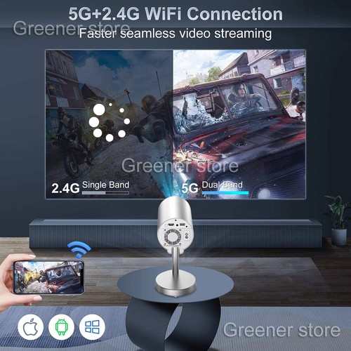 Smart 1080P HD 4K Vidéo Projecteur WiFi Bluetooth Portable Bureau Maison Théâtre - Photo 5/16