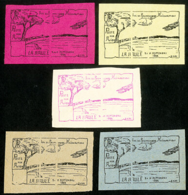France Stamps 5 Essay-Trial Color La Baule Air Meet