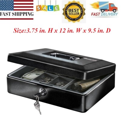 Security Money Box  Proof Lock Safe Storage Cash Gun Jewelry Portable Safety