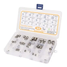 65PCS Threaded Insert Assortment Kit 303 Thread Repair Sleeves Reducing Nuts