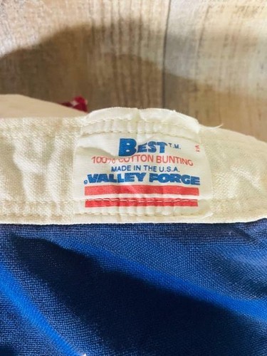 Amerikanische Flagge Baumwolle 52" x 104" 2 Ösen genähte Paneele bestickt Sterne - Bild 2 von 4
