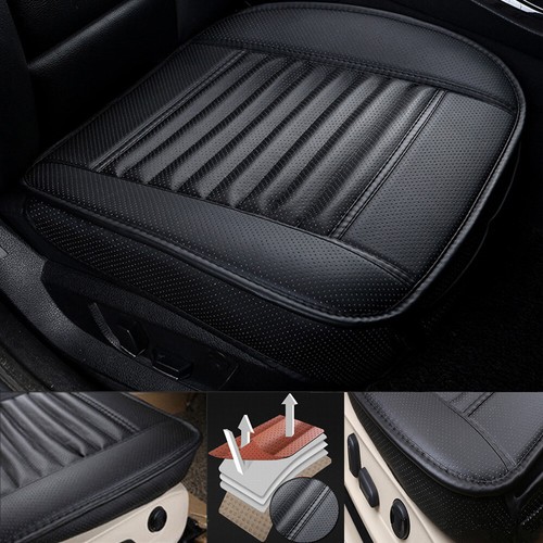 Black PU Leather Car Front Seat Cover Full Surround Cushion Breathble