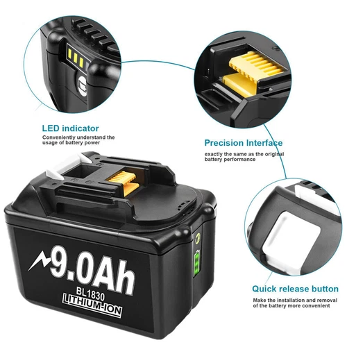 2-Pack 9.0Ah 6.0Ah 5.0Ah For Makita 18V Li-ion Battery BL1850 BL1860 BL1830 LXT - Picture 11 of 18