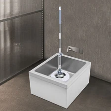 22"Lx19"Wx11.22"H Stainless Steel Mop Sink Utility Floor Mount Mop Basin Silver