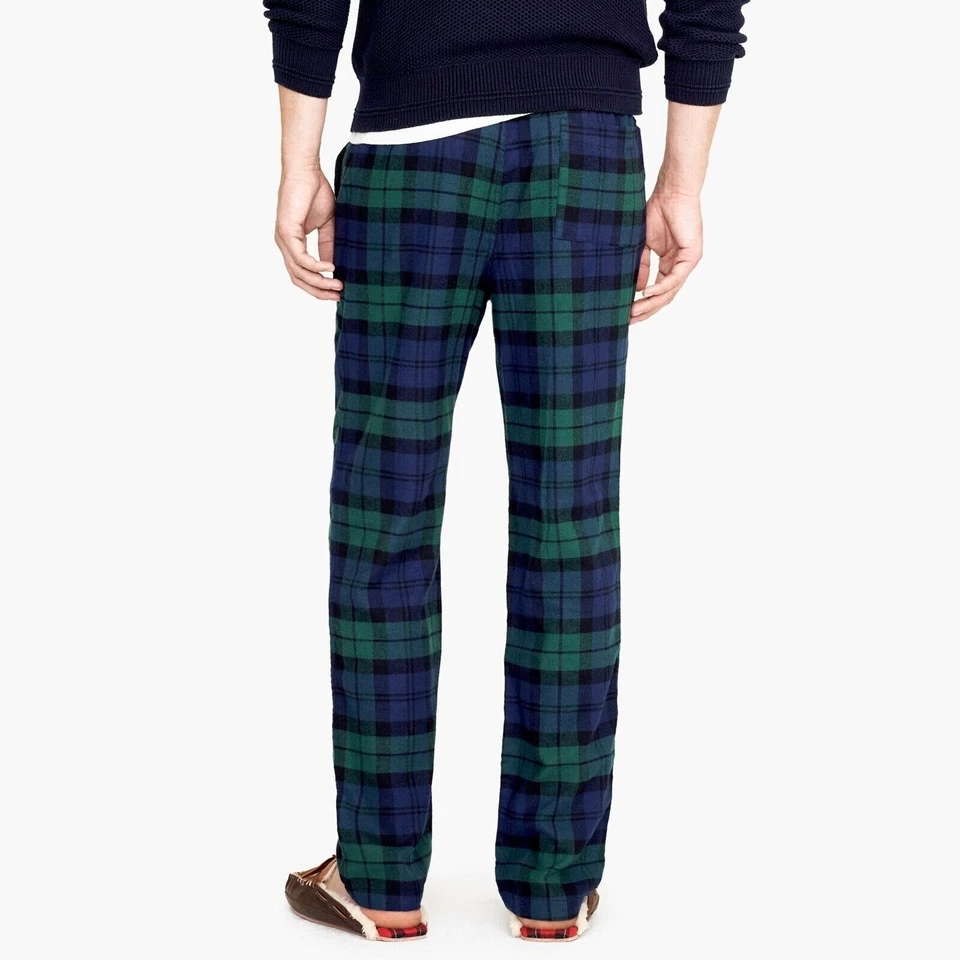 NUEVO CON ETIQUETAS J CREW Hombre Reloj Negro Franela Cuadros Pijama Pantalones de Salón Talla XL Foto 3 de 4