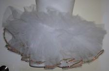 NO LABELS - XS 20-26" WAIST - WHITE / GOLD SEQUIN TRIM - TOOLE TUTU