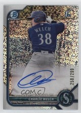 2022 Bowman Chrome Prospect Speckle Refractor 258/299 Charlie Welch Auto 1n8a