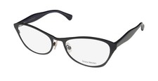 NEW VERA WANG V385 EYEWEAR 53-17-142 FULL-RIM BLACK METAL  PLASTIC OVAL WOMENS