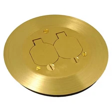 Raco Rac5500kit Box Cover, Floor Box Type, 2 Gang, Brass, Single Receptacle