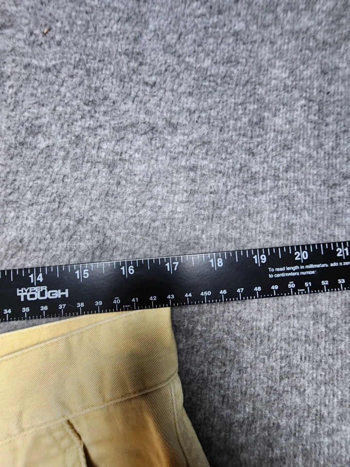 Pantalones cortos chinos plisados Evergreen and Arizona para hombre talla 36 amarillos y beige Foto 3 de 4