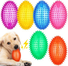 6 Pcs 4.5'' Spiky Squeaker Football Dog Toy for Medium Large Dogs