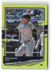 2020 Donruss Optic Brandon Lowe Lime Green Tampa Bay Rays #167