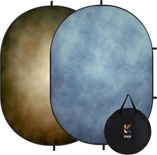Kate 5x6.5ft 1.5x2m Tan Blue Collapsible Backdrop Double Sided Folding