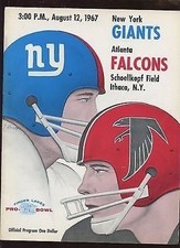 1967 NY Giants vs Atlanta Falcons Football Program Vintage 12x8in Metal Sign