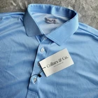 NWT Collars and Co Dress Collar Polo Shirt Men M Houndstooth Blue White Colorful