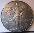 2009 Silver American Eagle Colorful Rainbow Toning