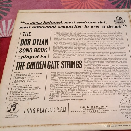THE GOLDEN GATE STRINGS - THE BOB DYLAN SONG BOOK SX1746 (1965) - Imagen 3 de 8