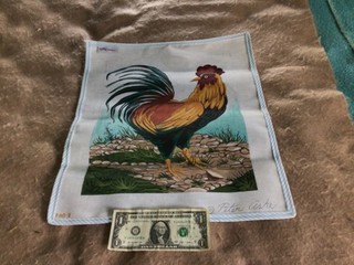 Older Needlepoint Pattern Hand Painted Rooster
