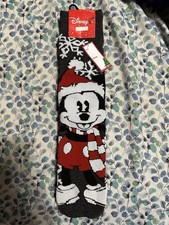 Disney Mickey Mouse Christmas Holiday Crew Socks 2 Pair NEW