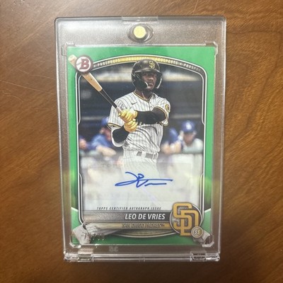 2025 Bowman Leo De Vries Green Auto /99 #BPA-LD Padres A s 71/99