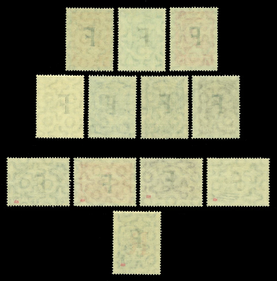 COLOMBIA 1923 AIRMAIL SCADTA - FRANCE "F" ovpt. set Sc# CLF81-91 +CFLF5 mint MLH - Image 2 of 2