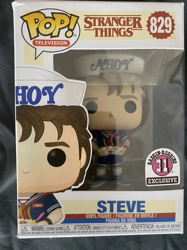 Funko Pop Stranger Things Steve #829 Baskin Robbins Exclusive With Protector