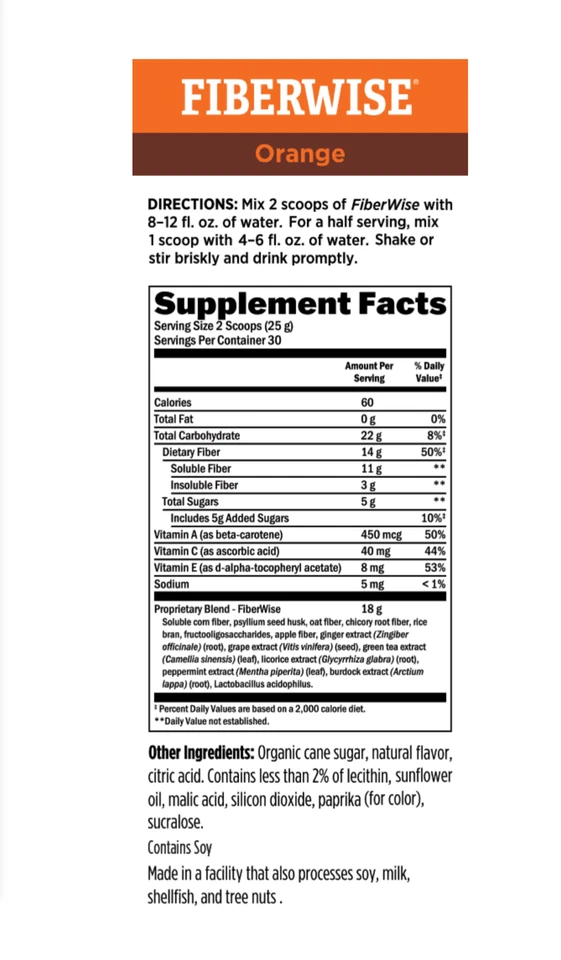 Suplemento de bebida de fibra de bayas y naranja Melaleuca Fiberwise 30 porciones sin azúcar Foto 4 de 4