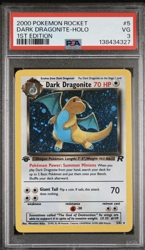 Dark Dragonite Holo 1st Edition PSA 3 Pop 78!!